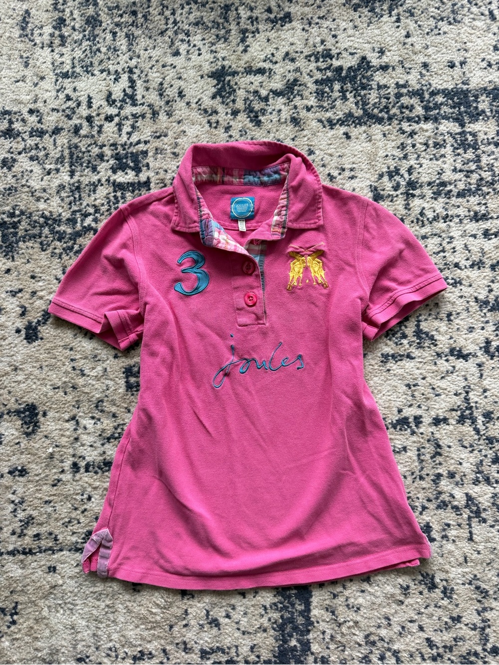 Joules women' Pink Polo Shirt with Embroidered Details